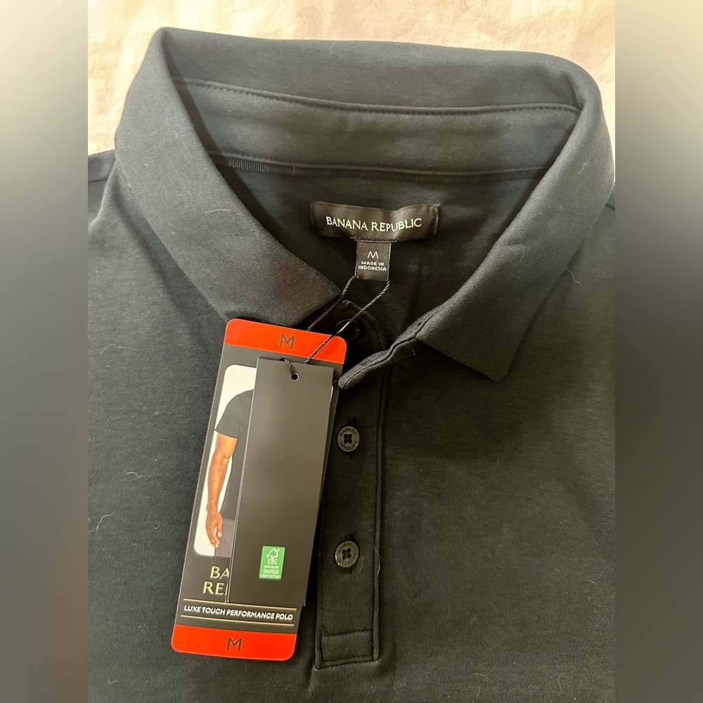 NWT Banana Republic Men’s Medium Black Polo